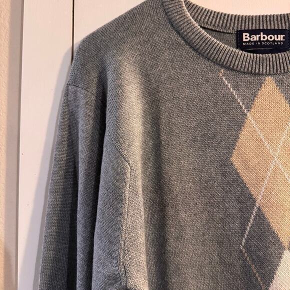 Barbour Cashmere Cotton Crew Neck Sweater Size XS Gray Made in Scotland - Picture 4 of 7